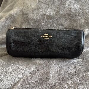 Coach Black Leather Cosmetic Case